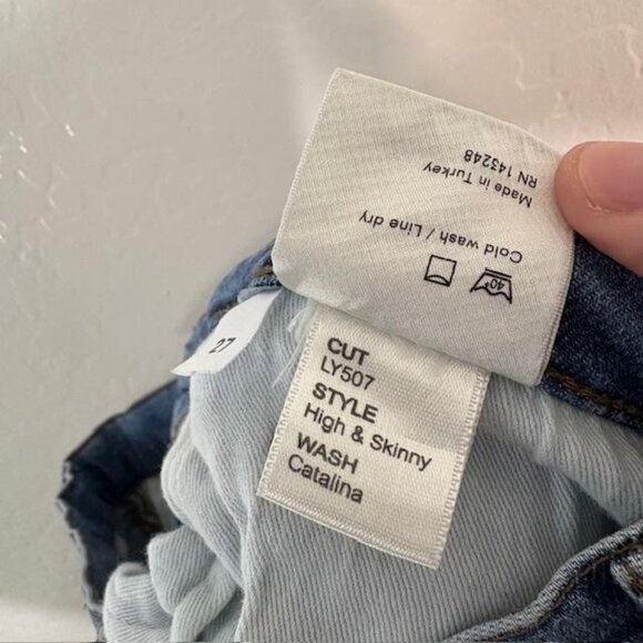 Reformation Jeans Womens 27 Blue High & Skinny Catalina Wash Stretch Denim Pants - Picture 6 of 9